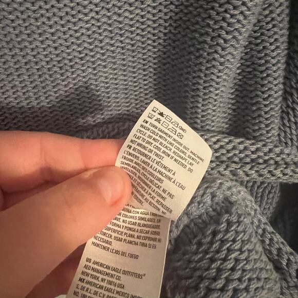 American Eagle Chunky Cropped Colorblock Sweater Size Large - Picture 5 of 8